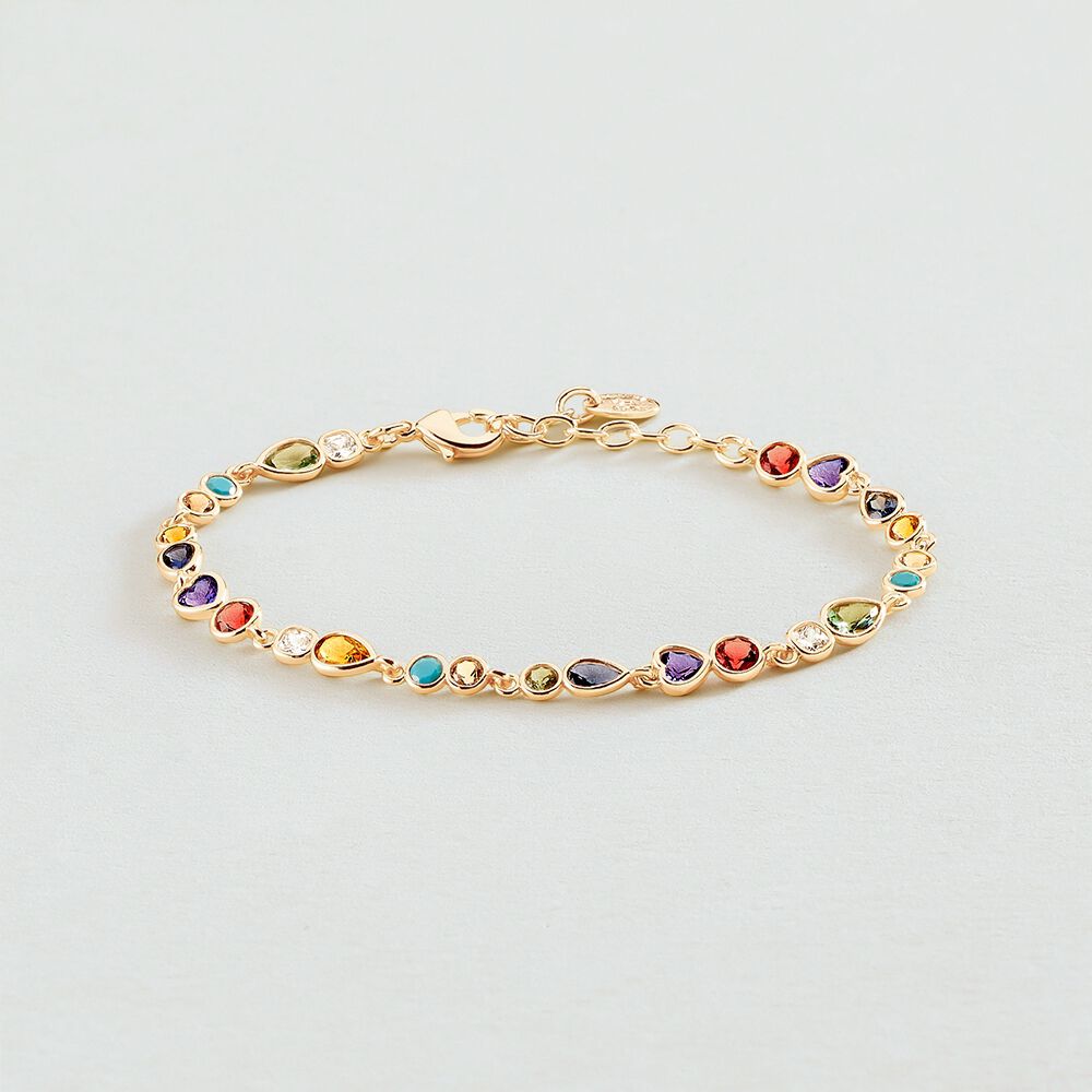 Link bracelet CANDY - Multicolor / Gold - Bracelets  | Agatha