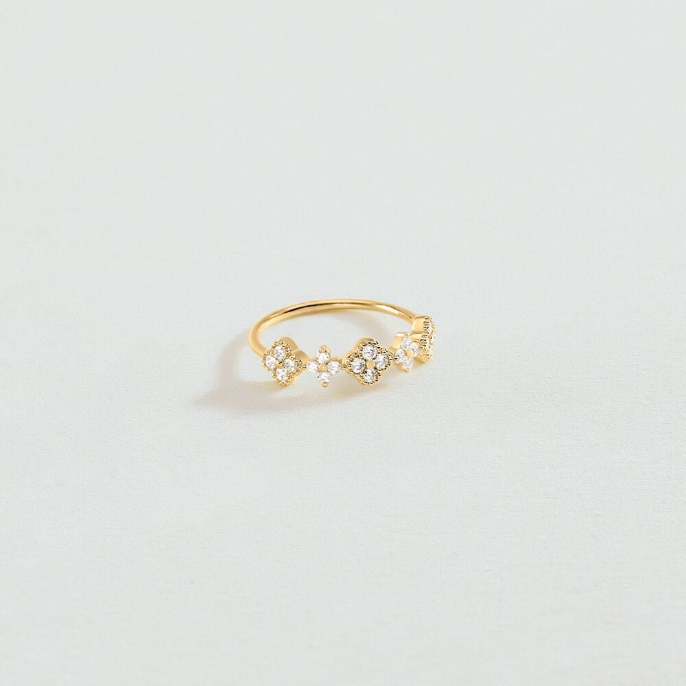 Thin ring BELOVED - Crystal / Golden - Jewellery  | Agatha