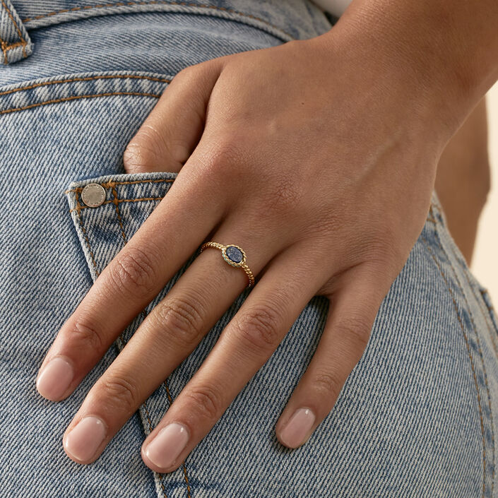 Thin ring ATMA - Lapis/ blue - All jewellery  | Agatha