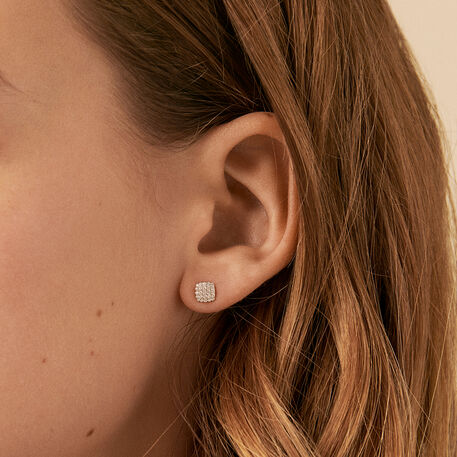 Stud earrings GLORIA - Crystal / Silver - All earings  | Agatha
