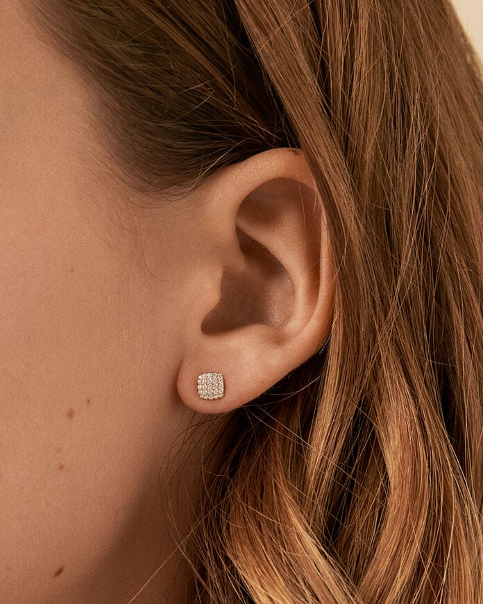 Stud earrings GLORIA - Crystal / Silver - All earings  | Agatha