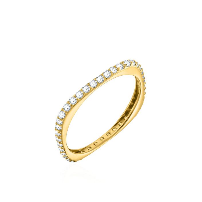 Thin ring CARRE - Crystal / Gold - All jewellery  | Agatha