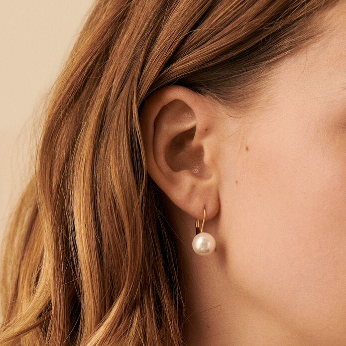 Long earrings PEARLY - Pearl / Gold - All earings  | Agatha
