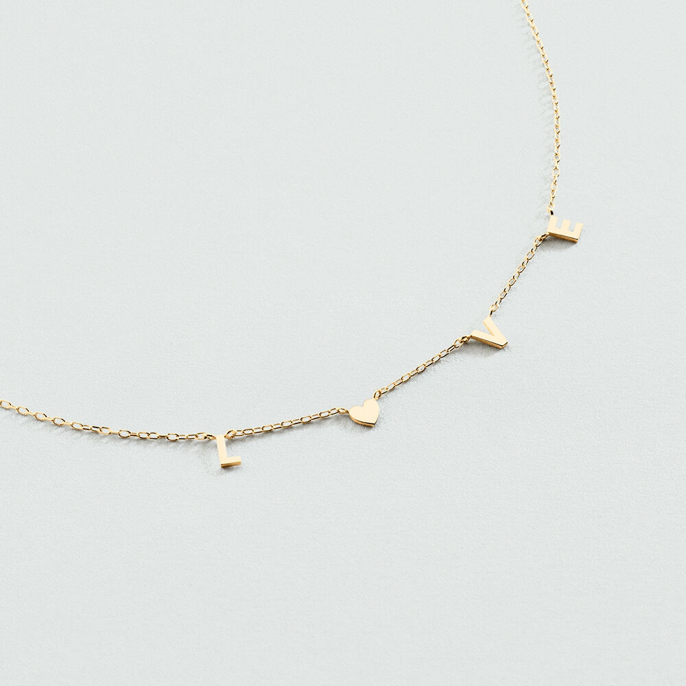 Choker necklace WITH LOVE - Golden - Choker necklace  | Agatha