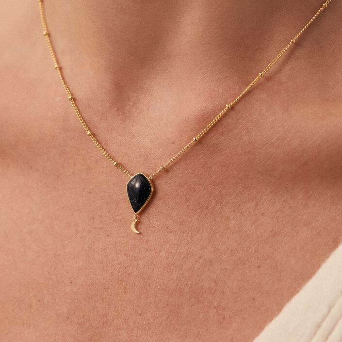 Choker necklace CREPUSCULE - Blue / Gold - All jewellery  | Agatha