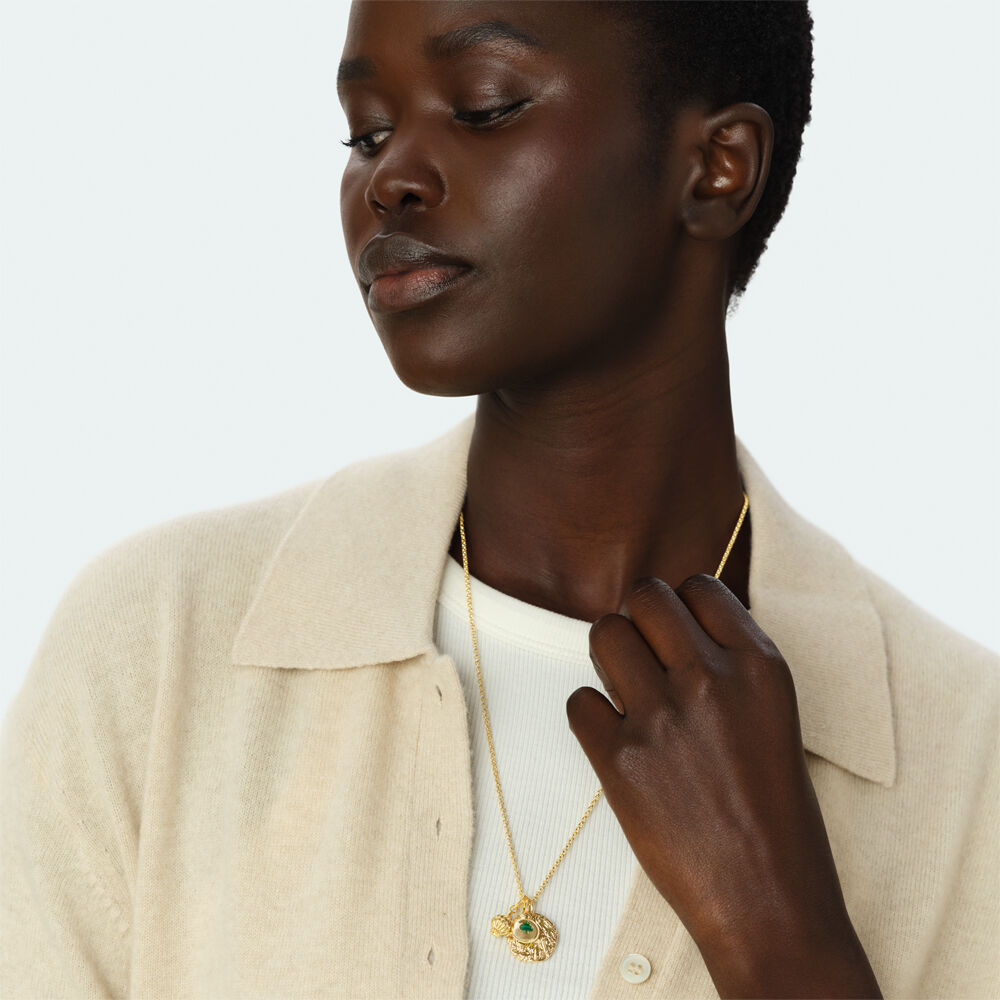 Pendant CLOVER - Green / Golden - New arrivals  | Agatha