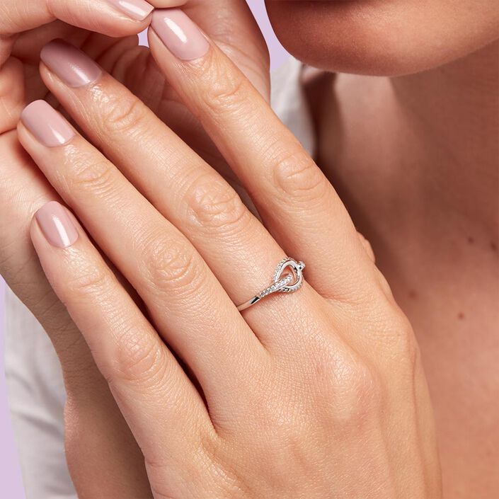 Thin ring GEMINI - Crystal / Silver - All jewellery  | Agatha