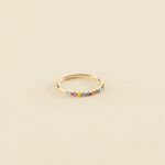 Thin ring BELOVED - Multicolor / Gold - All jewellery  | Agatha