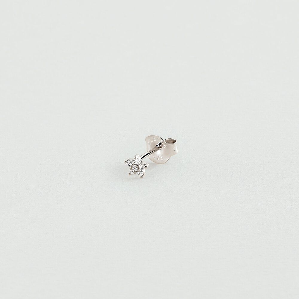 Single stud earring EAR4FLOR6 - Crystal / Silver - Earrings  | Agatha
