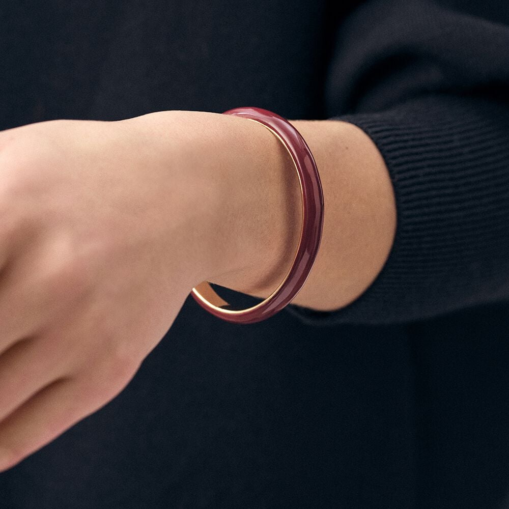 Bangle LEO - Burgundy / Golden - Bangle  | Agatha