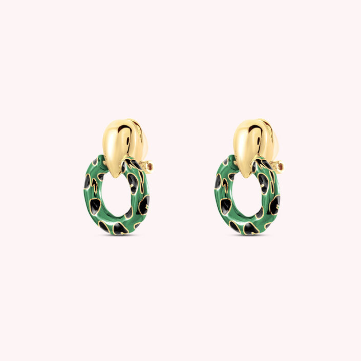 Long earrings LEO - Green Leopard - All earings  | Agatha