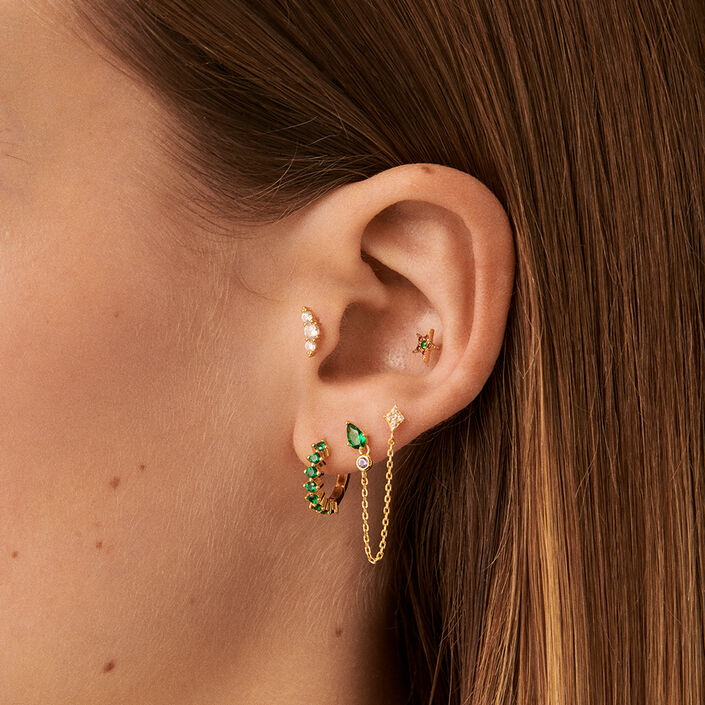 Hoop piercing RADIANTE - Green - All jewellery  | Agatha