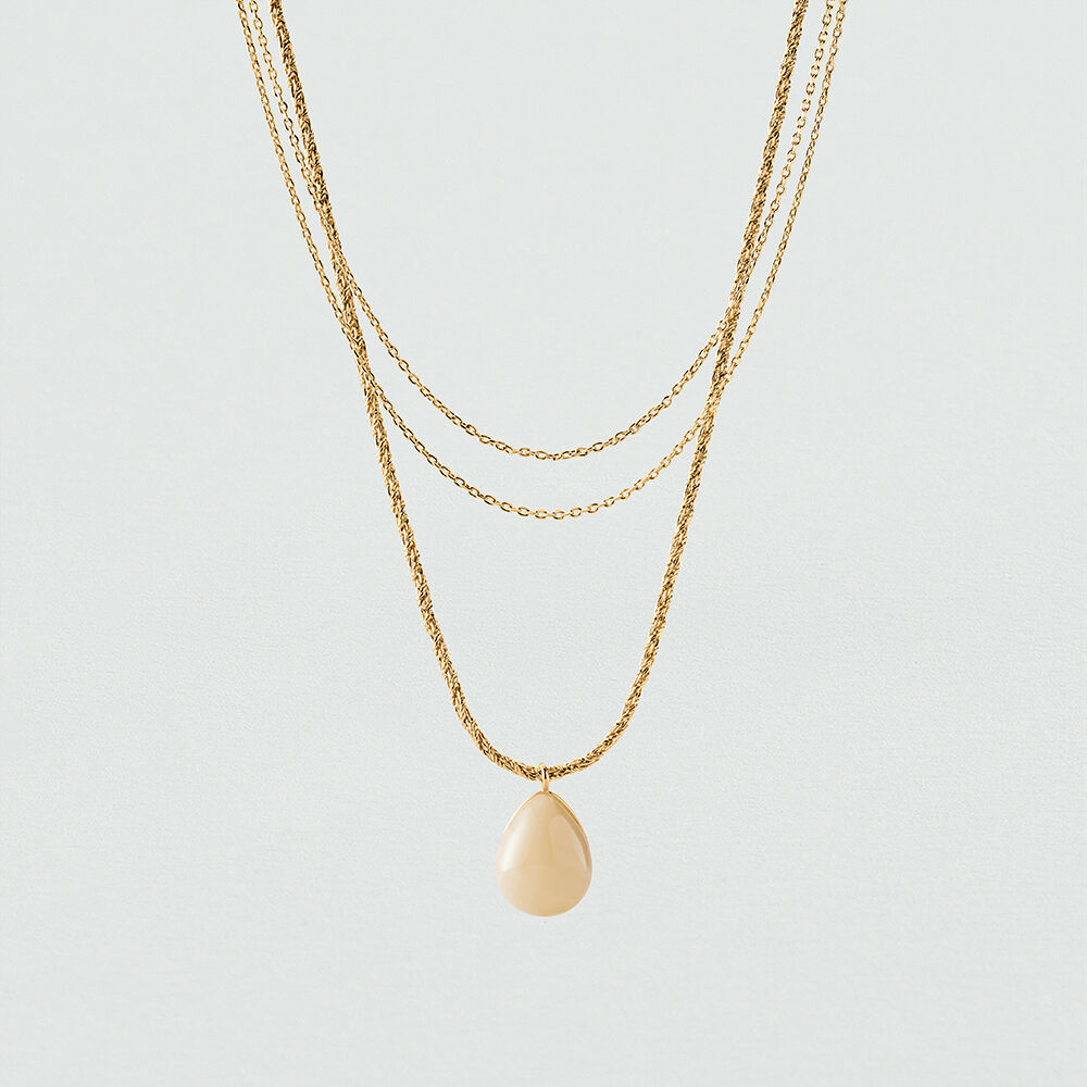 Mid-length necklace MADELEINE - Ivory / Gold - Mid-length necklace  | Agatha