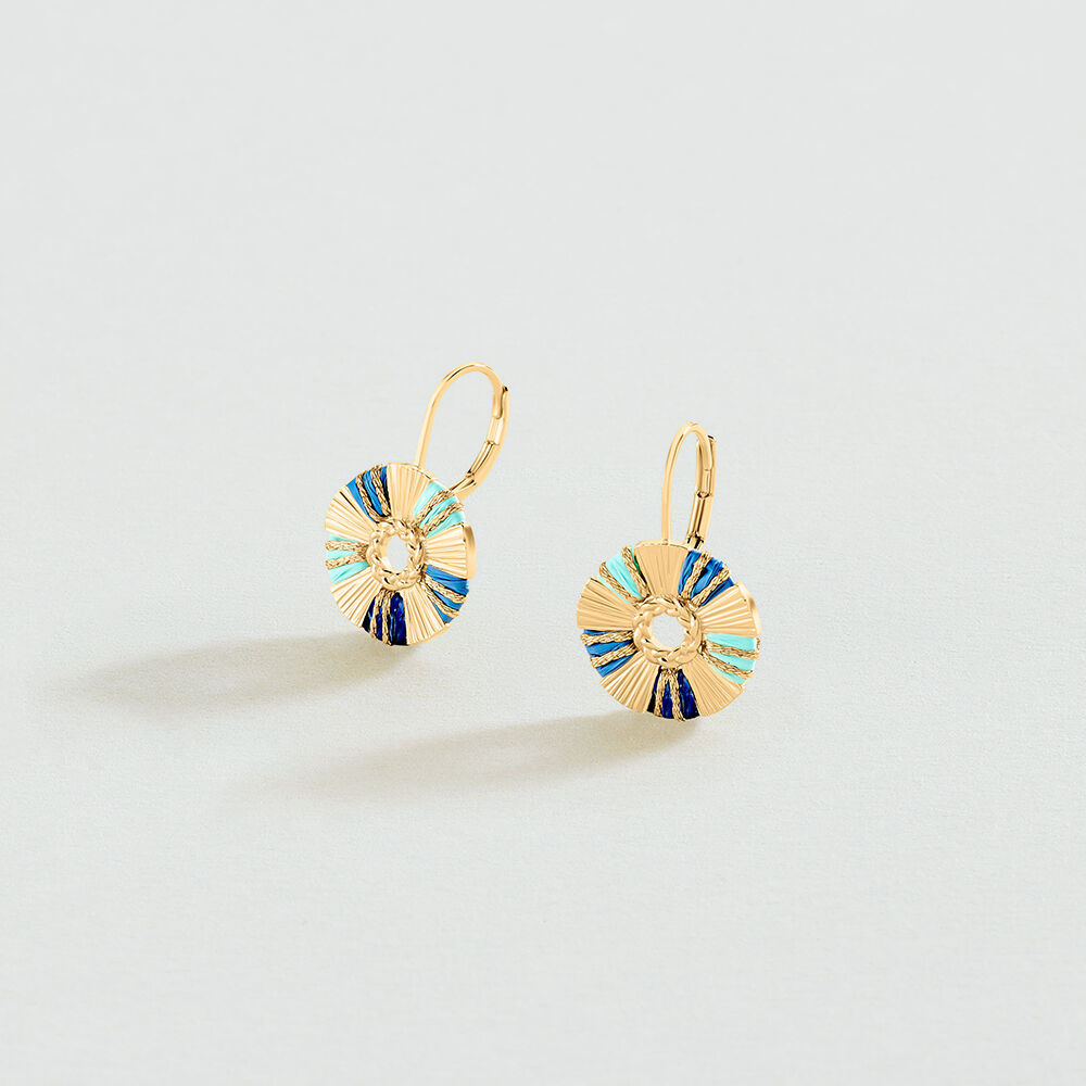 Long earrings RAFIA - Blue / Gold - Earrings  | Agatha
