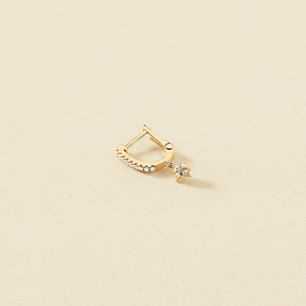 Hoop piercing DIAMSTAR - Crystal / Golden - All jewellery  | Agatha