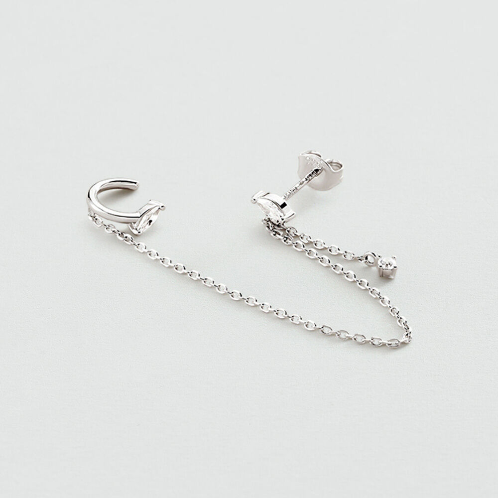 Stud earrings MIX & MATCH - Crystal / Silver - Genuine silver  | Agatha