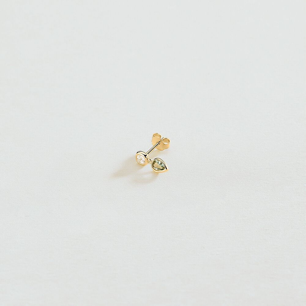 Piercing stud LILA - Water green / golden - Jewellery  | Agatha