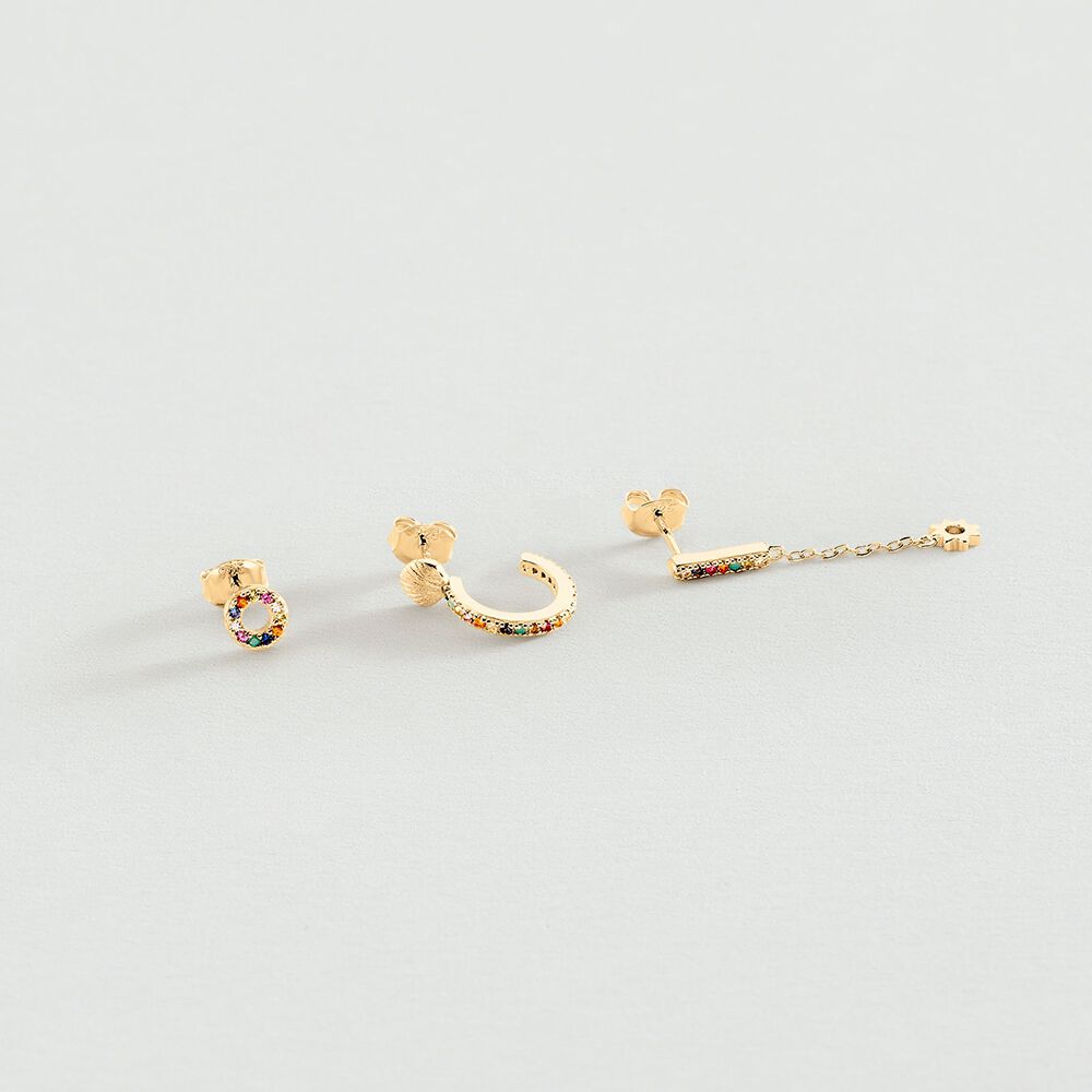 Piercing stud RAINBOW - Multicolor / Gold - Jewellery  | Agatha