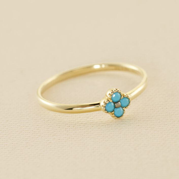Thin ring BELOVED - Turquoise / Gold - All jewellery  | Agatha