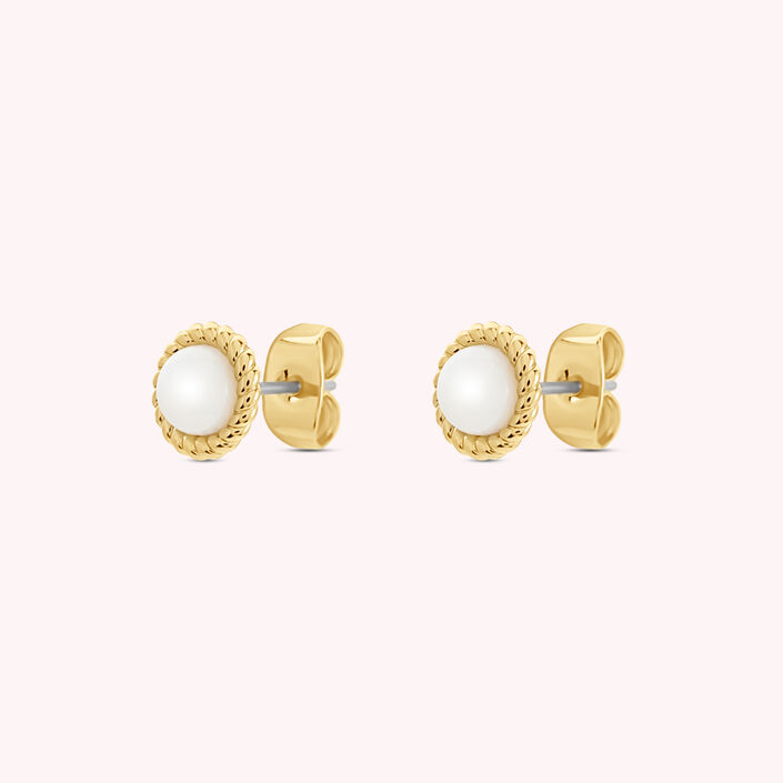 Stud earrings ALOHA - Nacre / Gold - All earings  | Agatha
