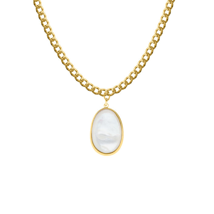 Long necklace CARAIBES - Nacre / Gold - All jewellery  | Agatha