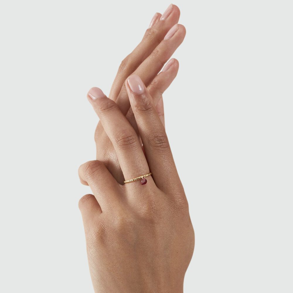 Thin ring BEGUIN - Red / Gold - Outlet  | Agatha