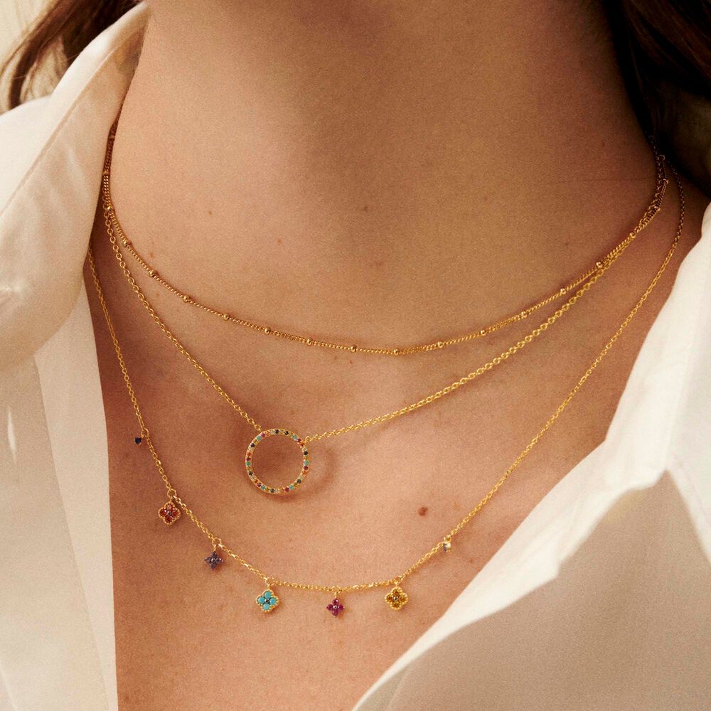 Choker necklace RAINBOW - Multicolor / Gold - Choker necklace  | Agatha