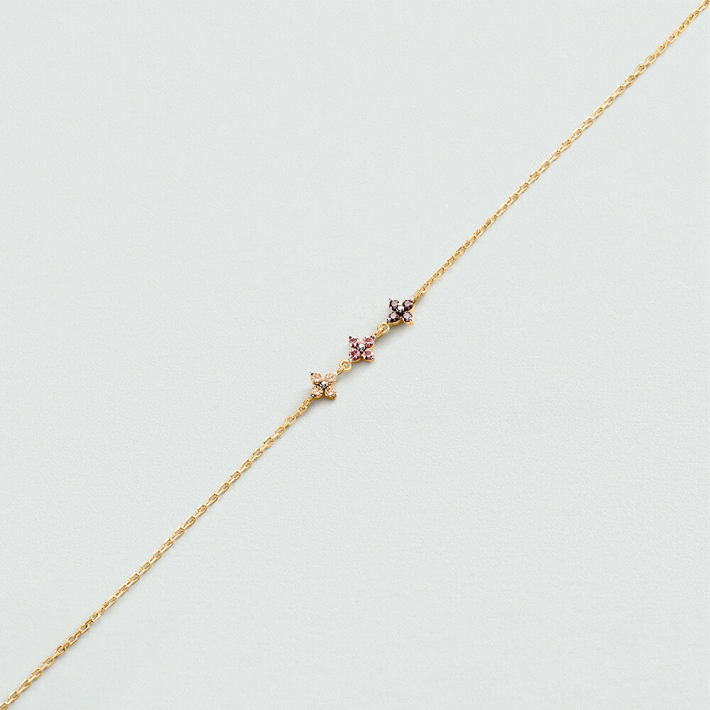 Link bracelet BELOVED - Pink / Gold - Genuine silver  | Agatha