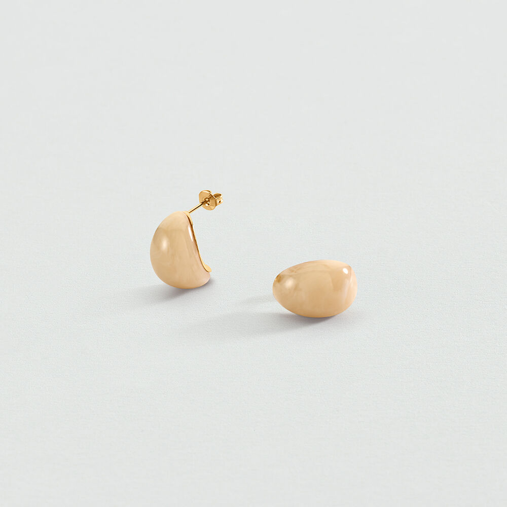 Hoops MADELEINE - Ivory / Gold - Earrings  | Agatha