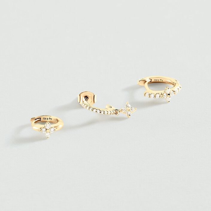 Hoop piercing MIX& MATCH - Crystal / Gold - All earings  | Agatha
