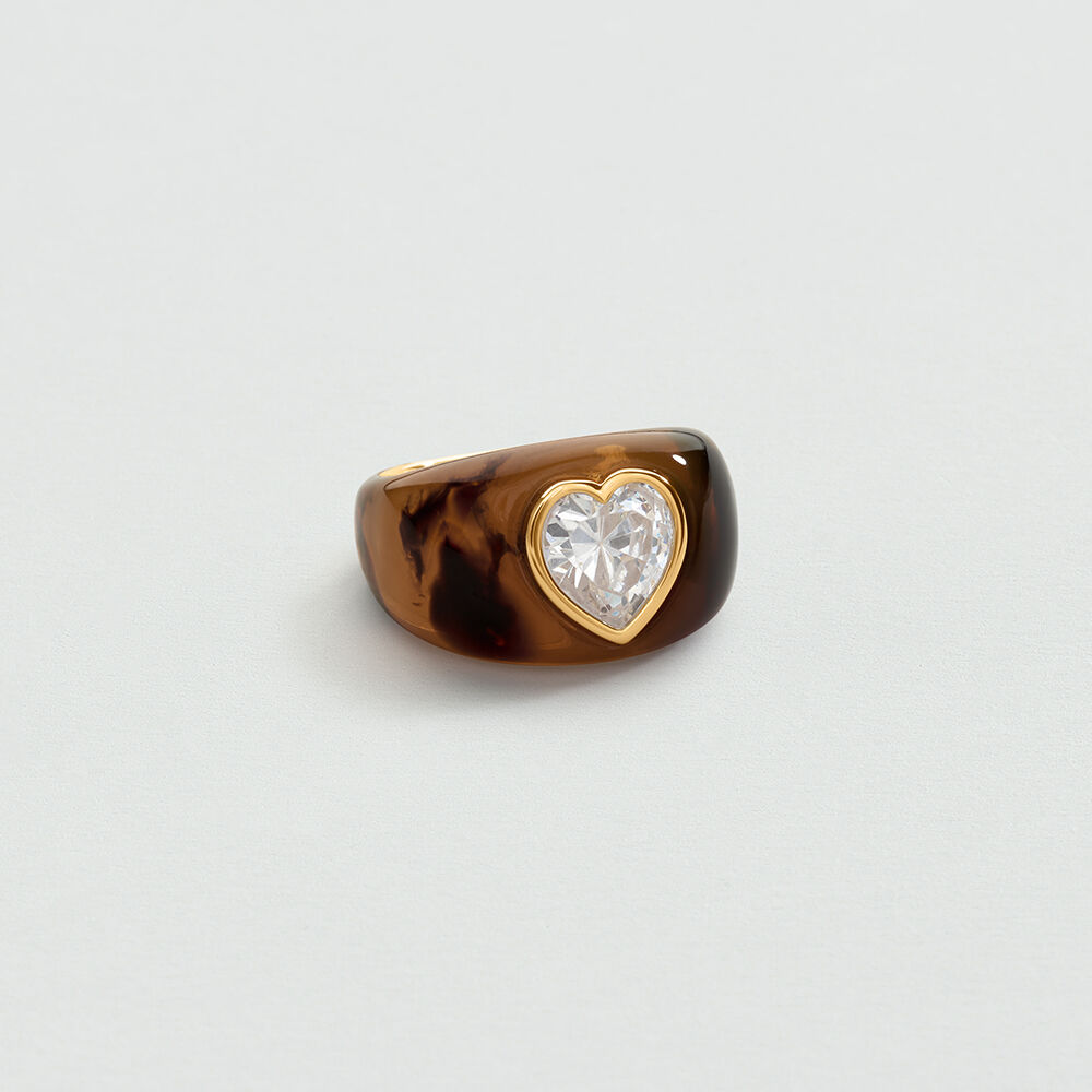 Large ring HEART VICTOIRE - Scale / Golden - Jewellery  | Agatha