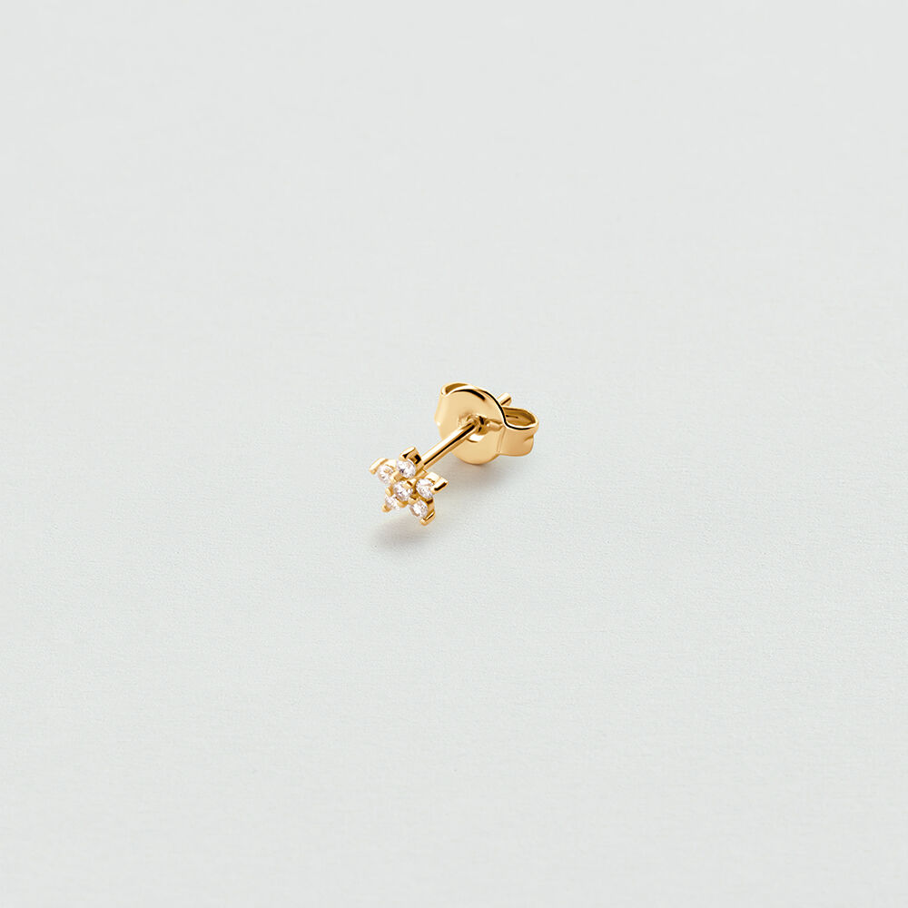 Single stud earring EAR5FLOR6 - Crystal / Golden - Earrings  | Agatha