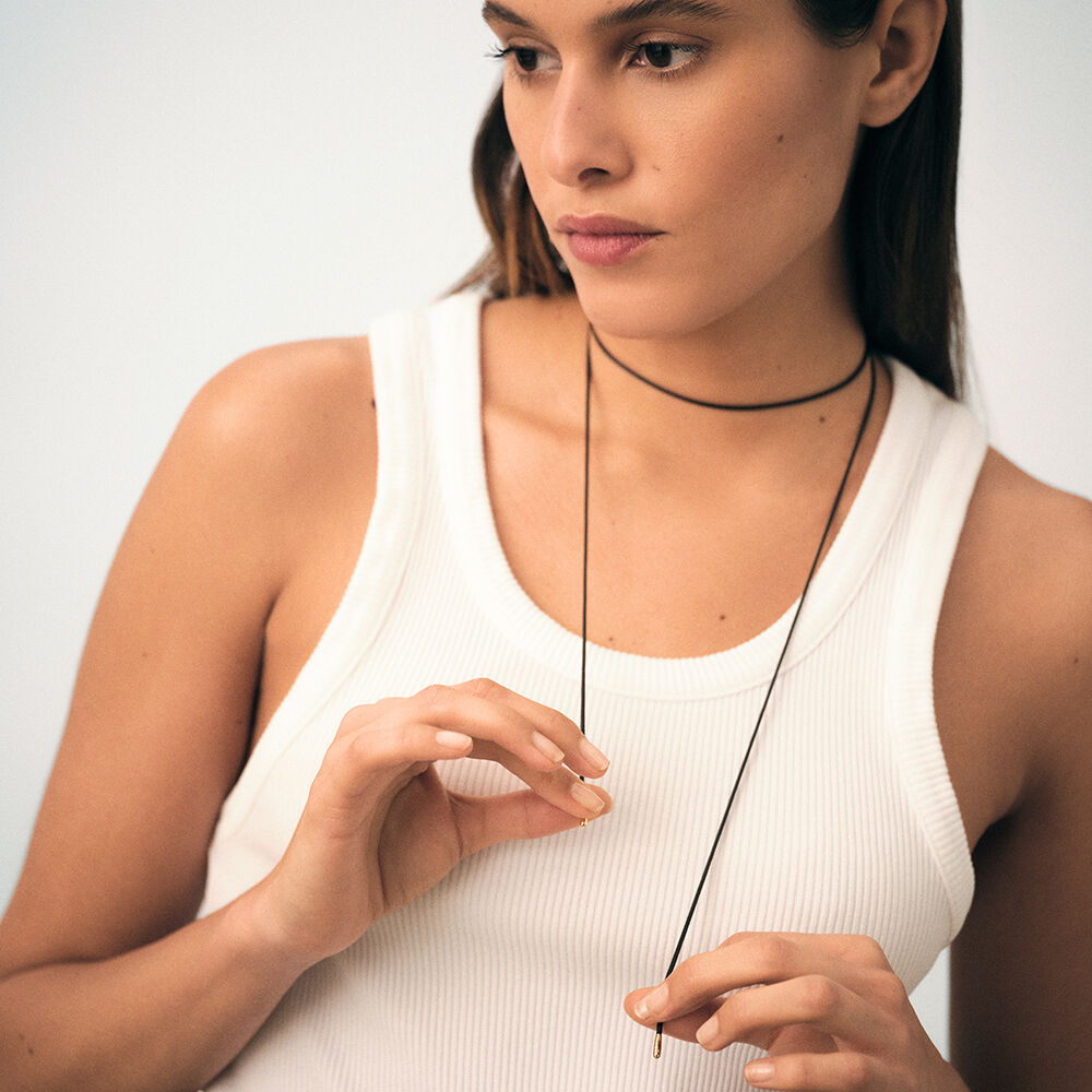 Long necklace CORD - Black - Jewellery  | Agatha