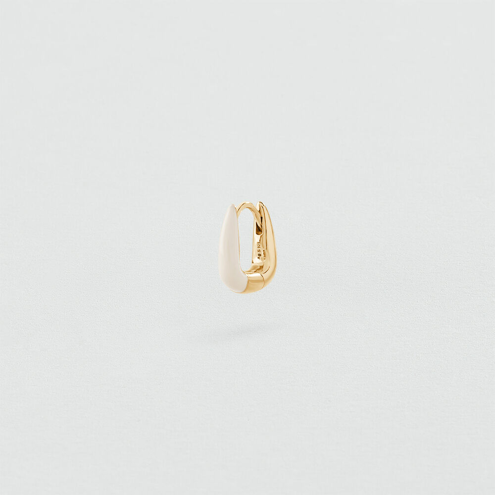 Single hoop earring MIX & MATCH - White / Gold - Genuine silver  | Agatha