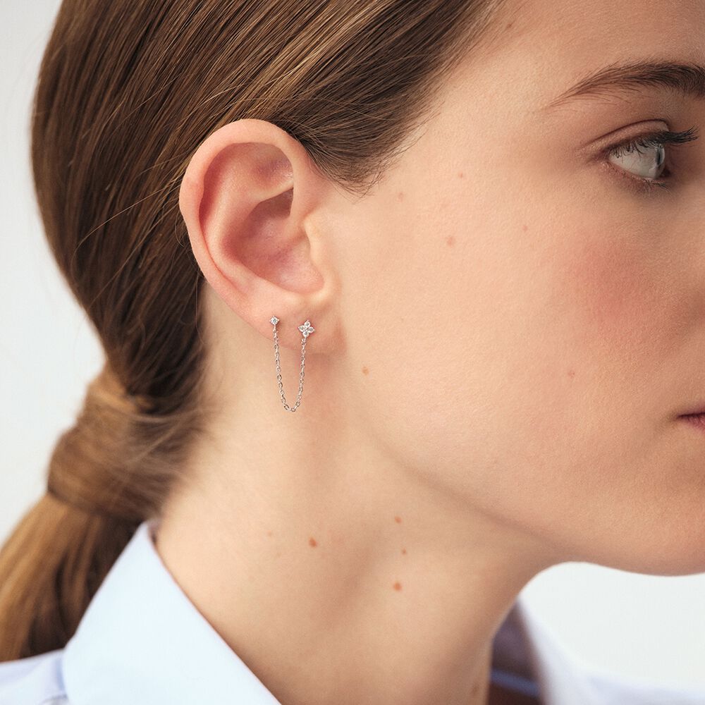 Piercing stud MIX& MATCH - Crystal / Silver - Genuine silver  | Agatha