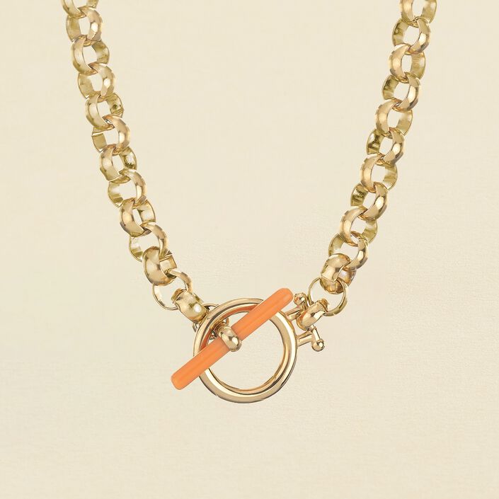 Choker necklace LENNON - Orange / Gold - All jewellery  | Agatha