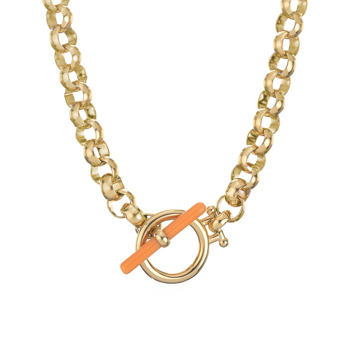 Choker necklace LENNON - Orange / Gold - All jewellery  | Agatha