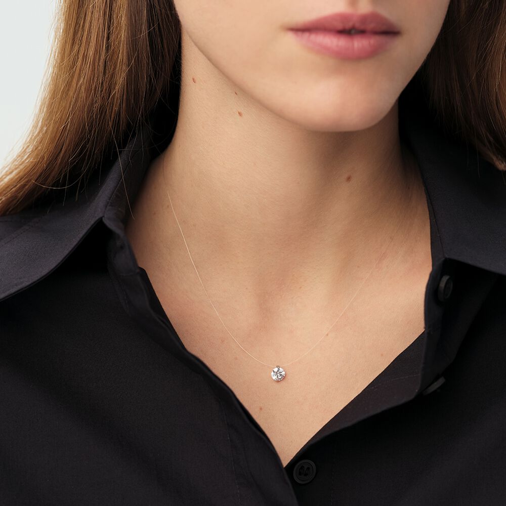 Choker necklace FIL MAGIQUE - Crystal / Silver - Genuine silver  | Agatha