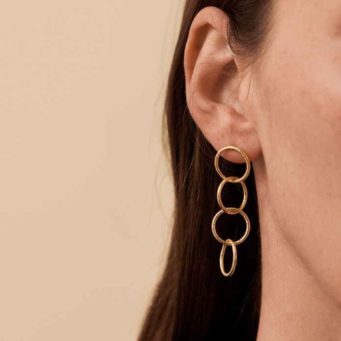 Long earrings GOLDEN - Golden - All jewellery  | Agatha