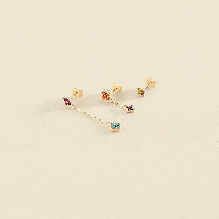 Piercing stud MIX& MATCH - Multicolor / Gold - All jewellery  | Agatha