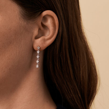 Long earrings SPACEAG - Crystal / Silver - All jewellery  | Agatha