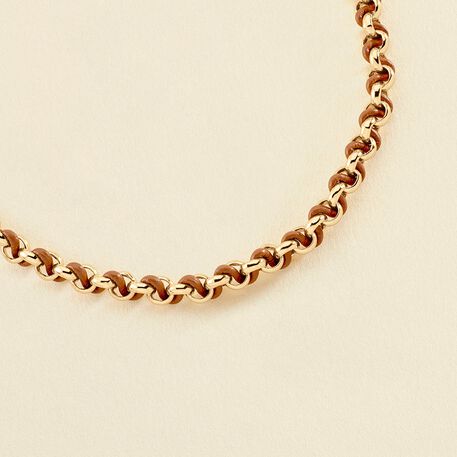 Mid-length necklace TWIGGY - gold / camel - 13:01  | Agatha