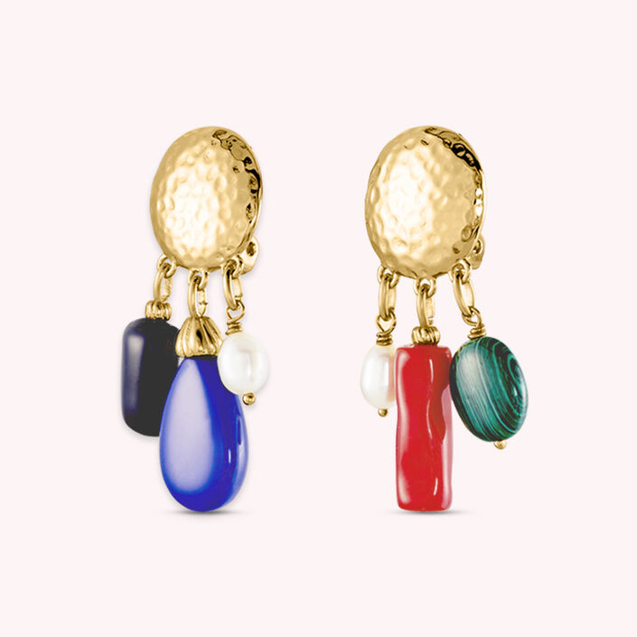 Clip earrings DEESSE - Multicolor / Gold - All earings  | Agatha