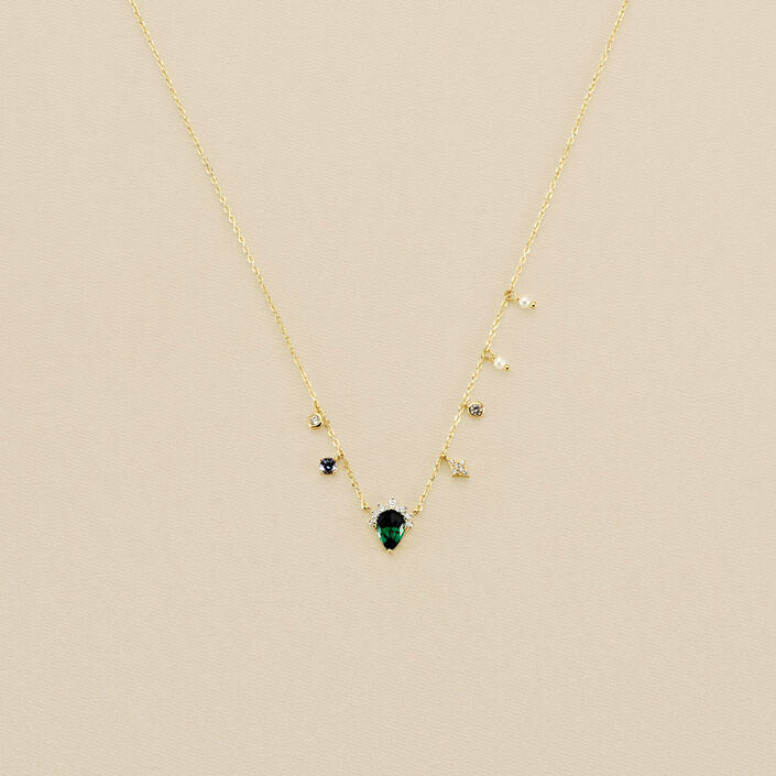Choker necklace ASTRE - Green / Gold - All jewellery  | Agatha