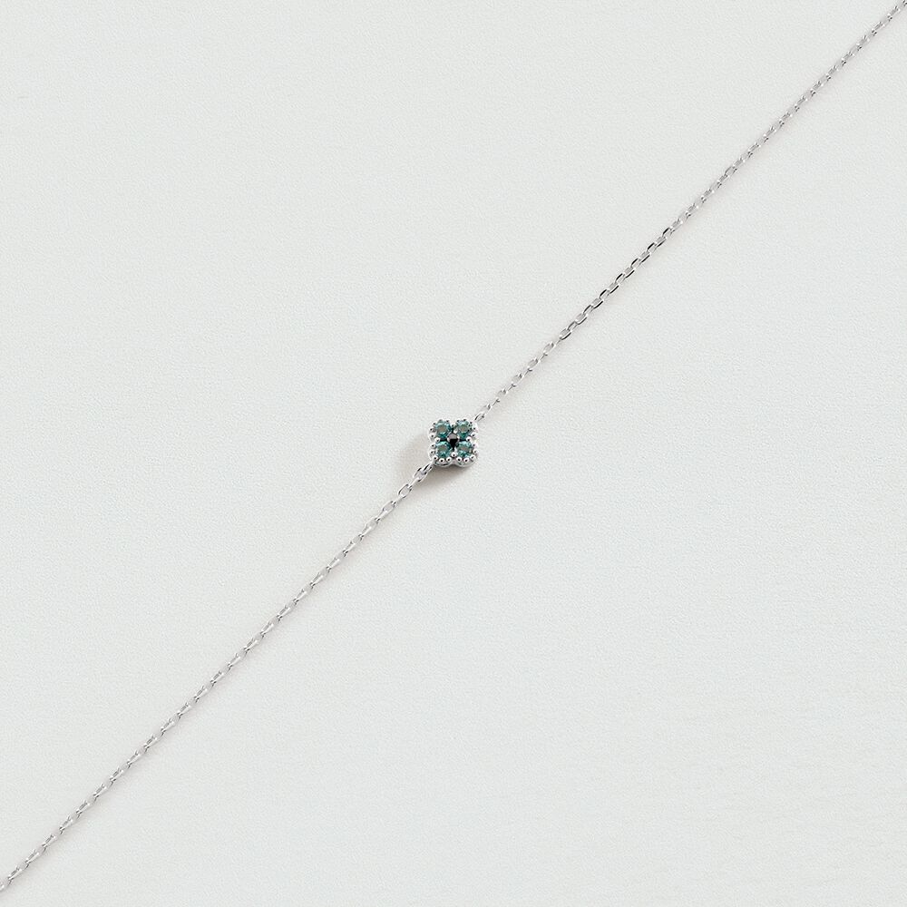 Link bracelet BELOVED - Silver / Blue green - Bracelets  | Agatha