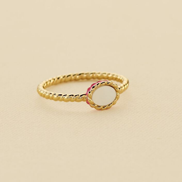 Thin ring ATMA - Mother-of-pearl / pink - All jewellery  | Agatha