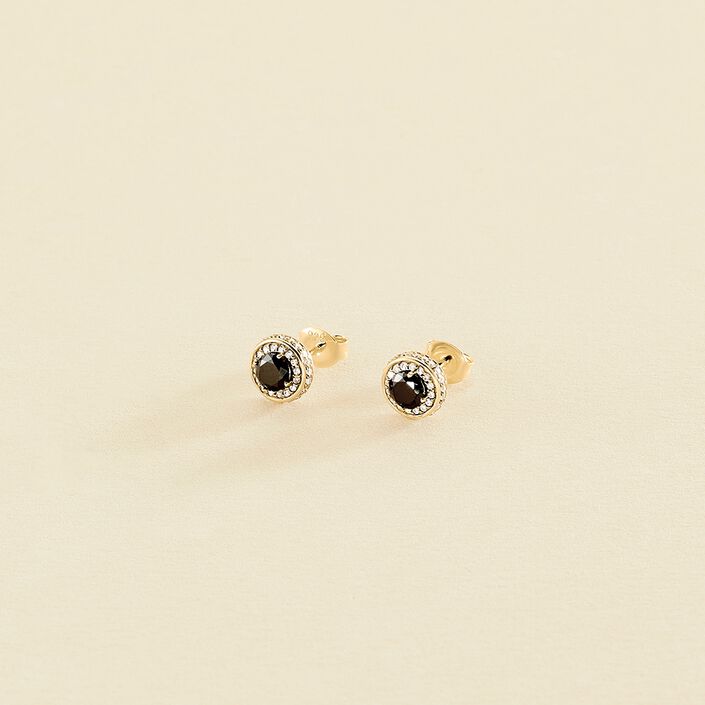 Stud earrings IMPERIAL - Black / Gold - All earings  | Agatha