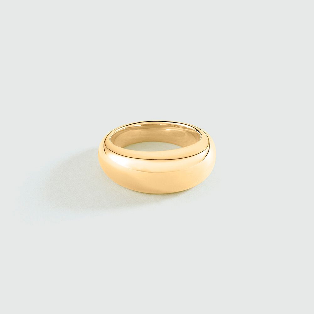 Large ring ALEXINE - Golden - Genuine silver  | Agatha