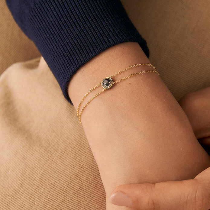 Link bracelet IMPERIAL - Black / Gold - All bracelets  | Agatha
