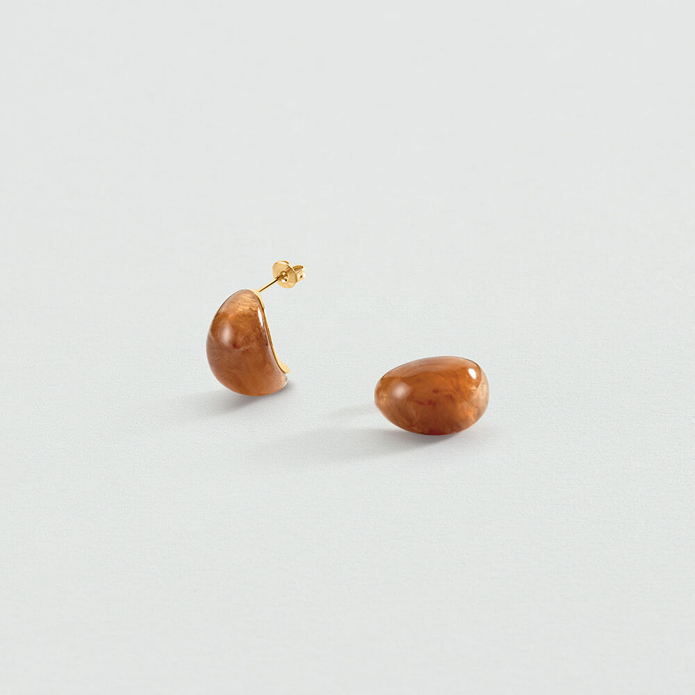 Hoops MADELEINE - Brown / Gold - Earrings  | Agatha